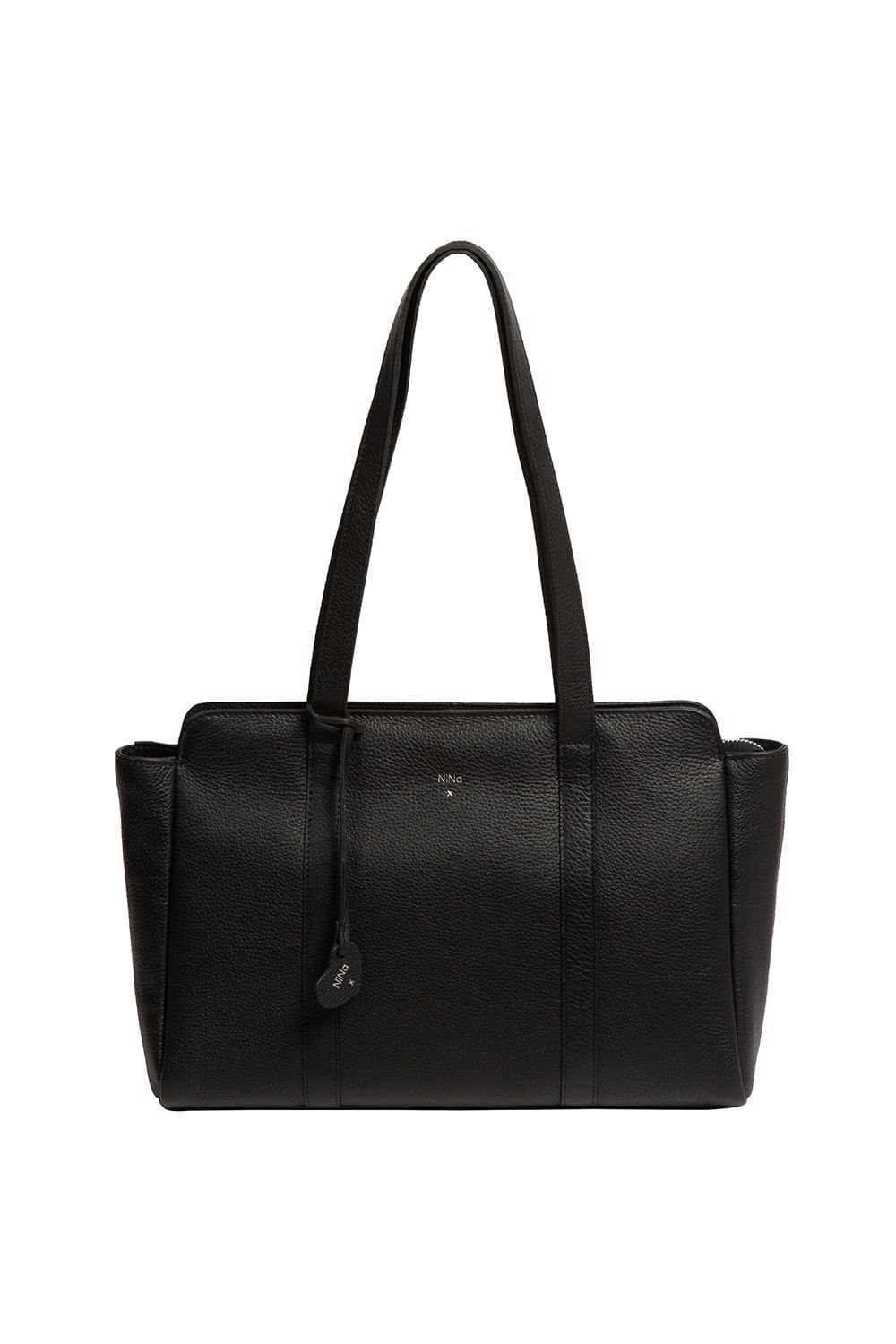 NiNa Amora NiNa Amora Women's 'Ines' Leather Handbag in Black