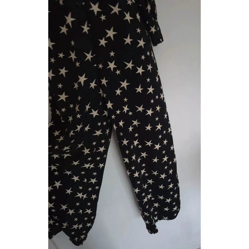 Joanie Joanie Star button up vneck wide leg jumpsuit UK size 8