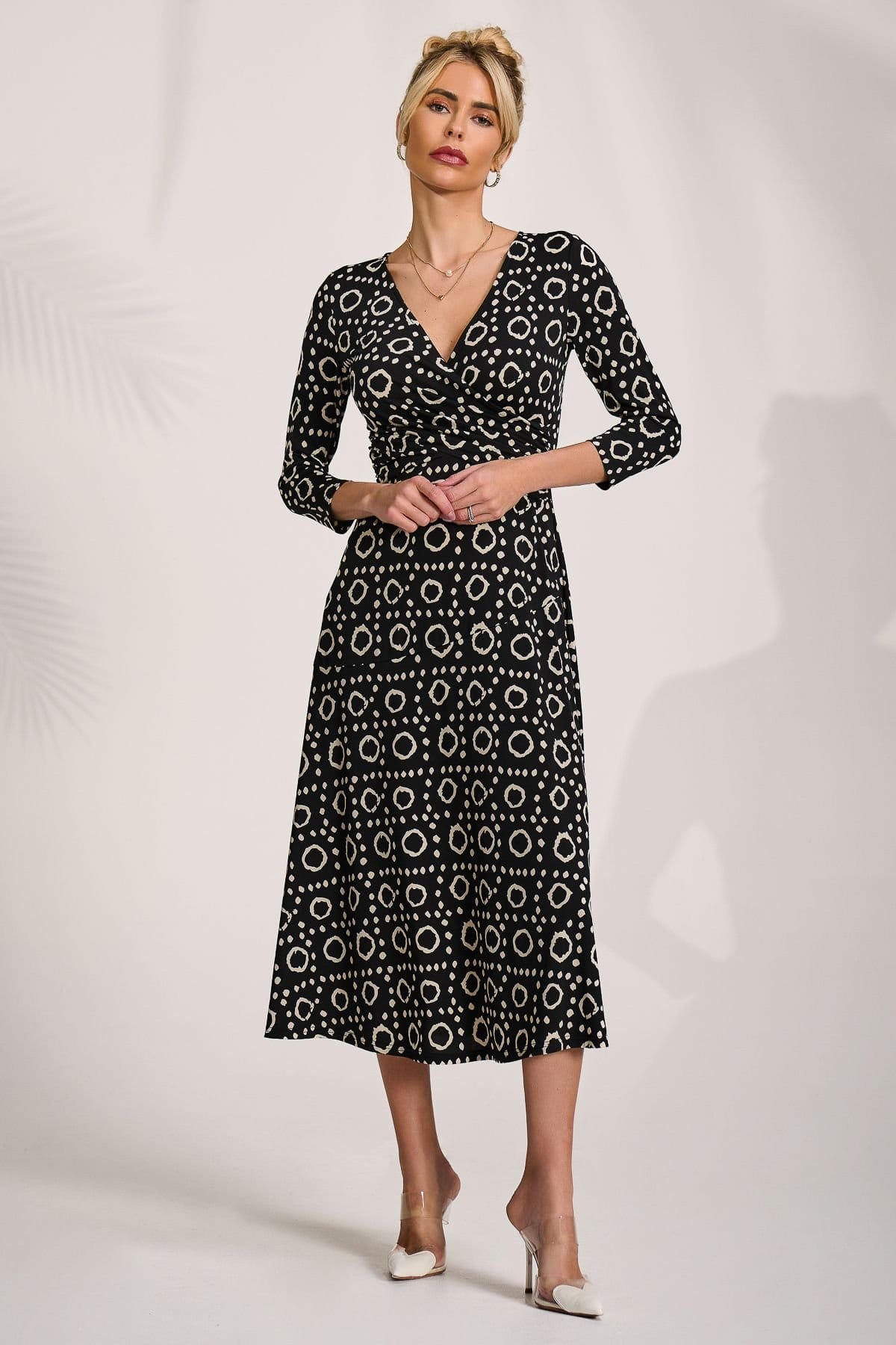 Jolie Moi Jolie Moi Women's Fit & Flare Jersey Midi Dress in Black - 4