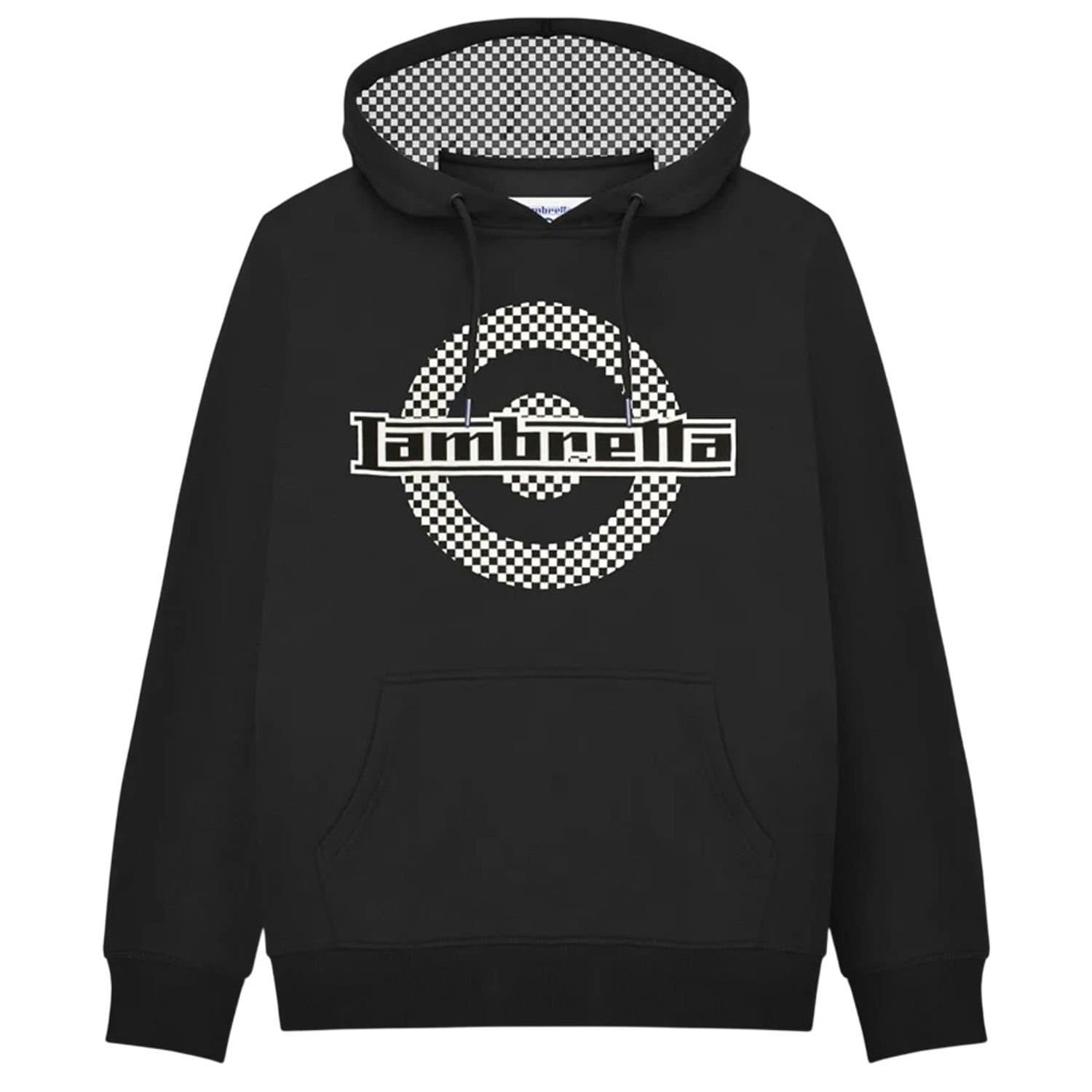 Lambretta Lambretta Men's Target Checked Hoodie in Black