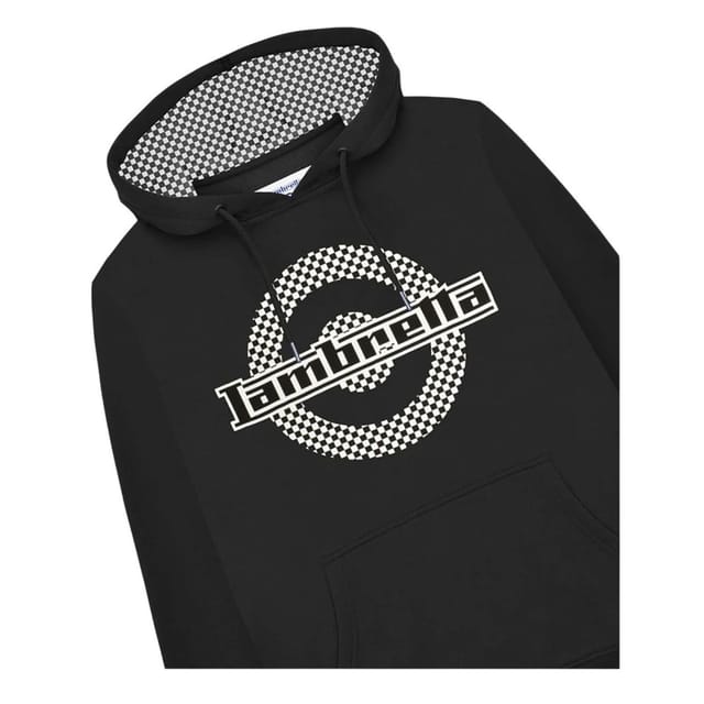 Lambretta Lambretta Men's Target Checked Hoodie in Black - 3