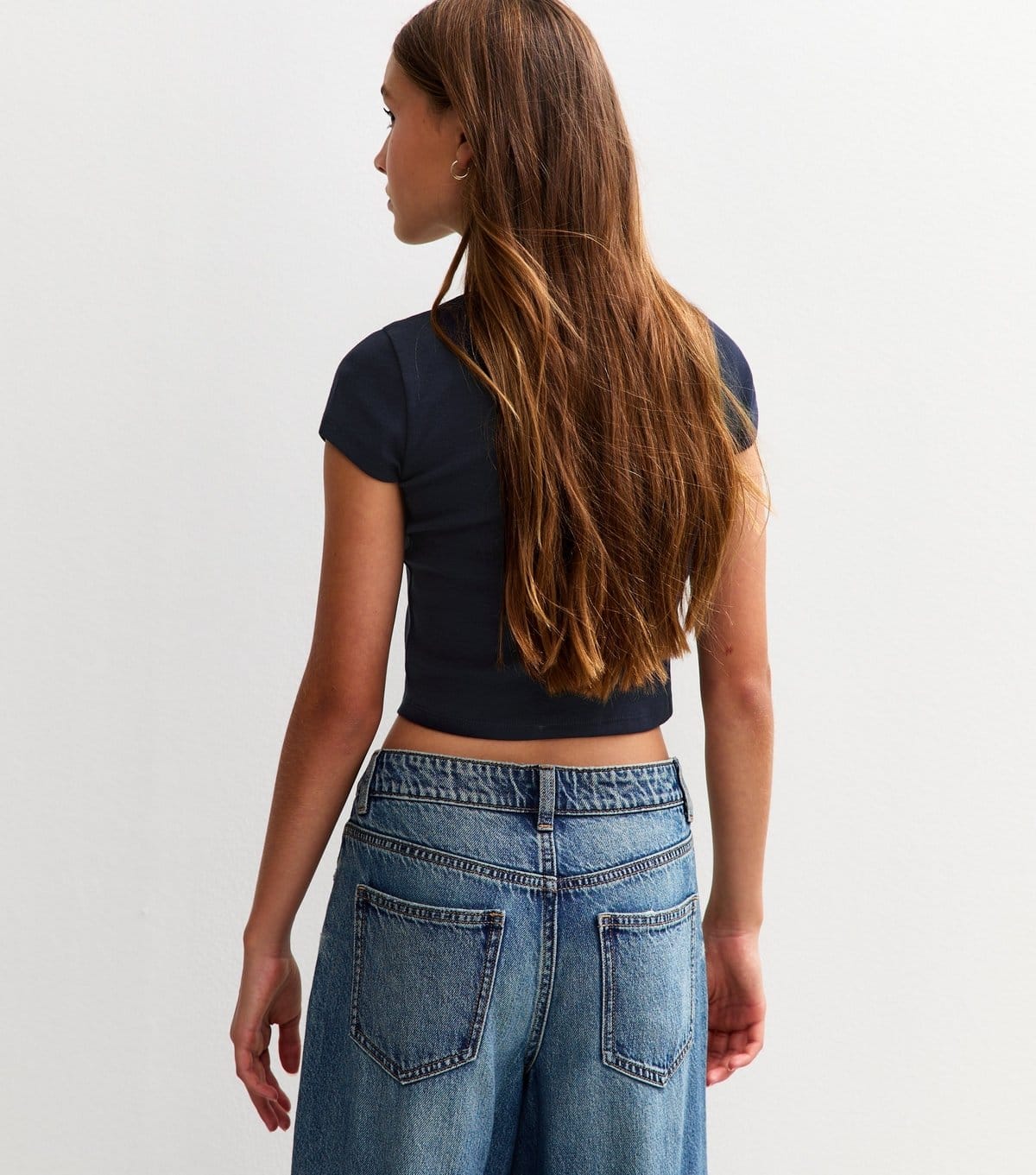 New Look Girls' Navy Short Sleeve Baby Tee Top New Look - 4