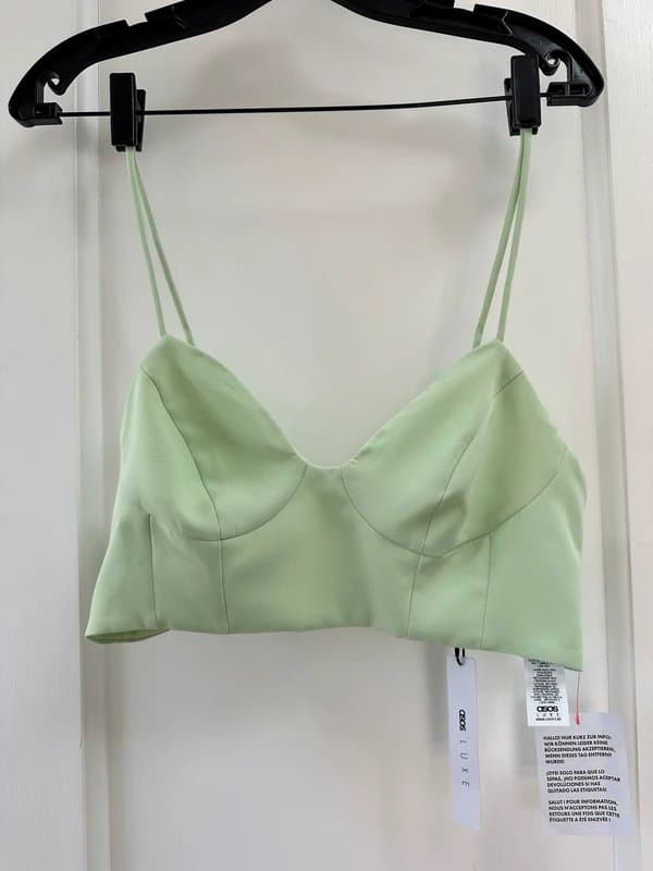 ASOS ASOS Luxe tailored bralet crop bra top mint light green