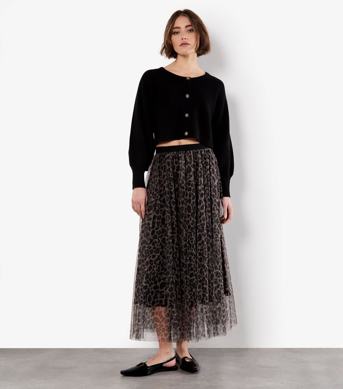 Apricot Women's Brown Leopard Tulle Skirt Apricot New Look