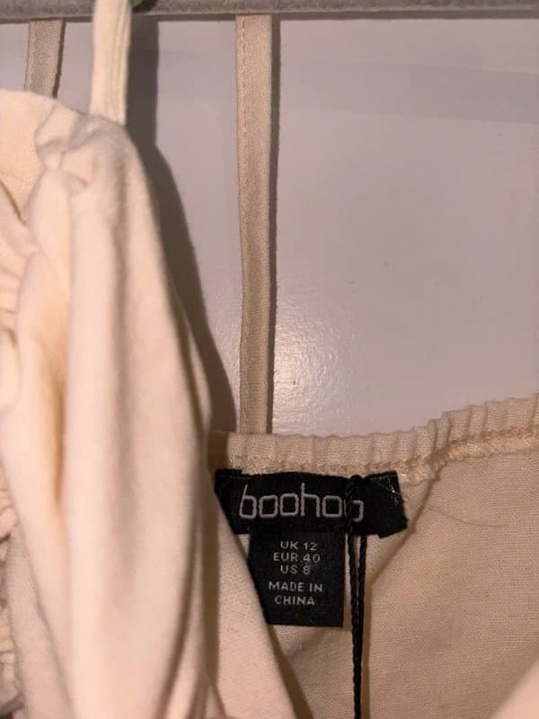 Boohoo Boohoo Cream Beaded Embellished Cut Out Maxi Dress Size 12 Summer Occasion party