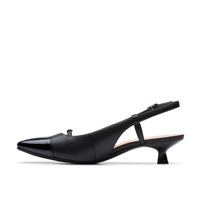 Clarks Clarks Women's Scarlyt Rowan Black Leather Heels, Sling Back - 2