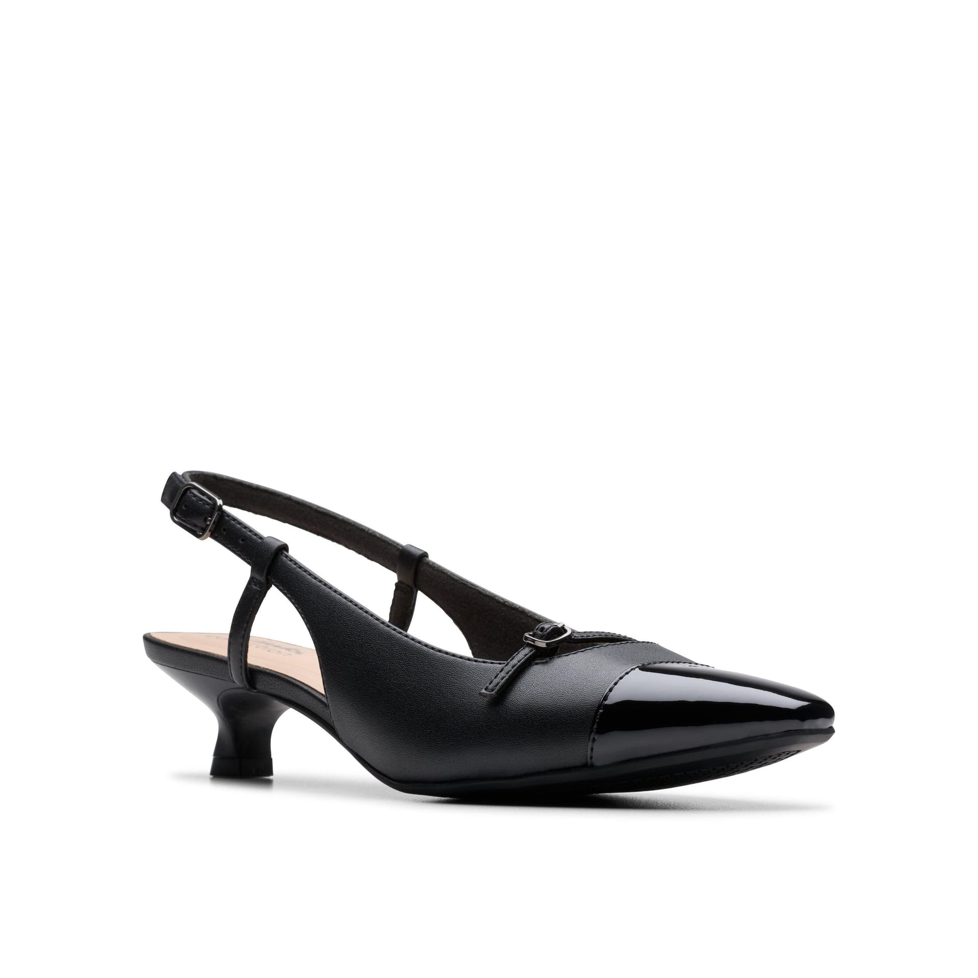 Clarks Clarks Women's Scarlyt Rowan Black Leather Heels, Sling Back - 4