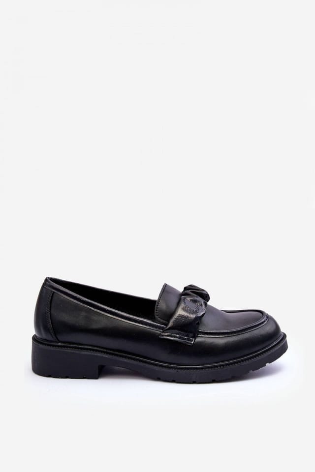 Love Lace Love Lace Women's Semi Boot Half Shoes Slip On Crinkled Strap Flat Heel Platform in Black - 3