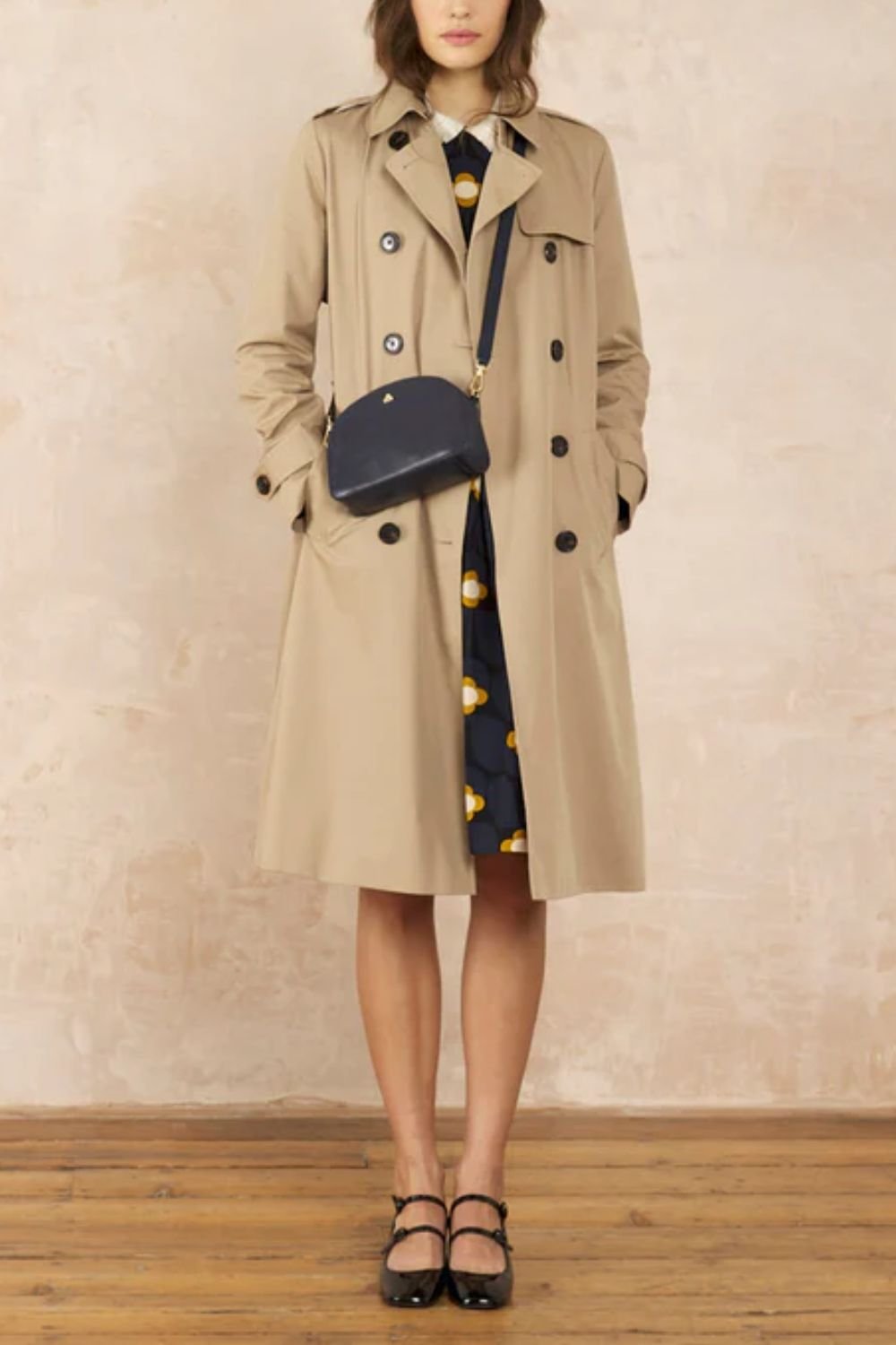 Orla Kiely Orla Kiely Women's Babaluna Leather Crossbody - Navy Punched Flower - 2