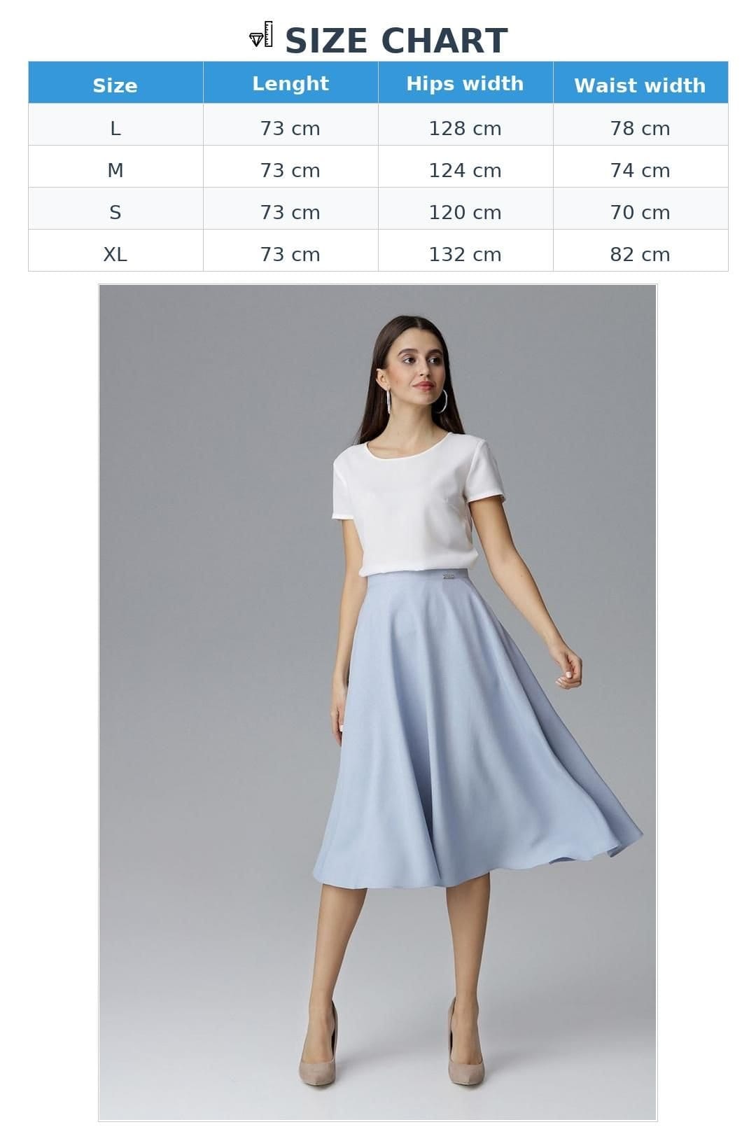 Love Lace Love Lace Women's Belted Flared Skirt with Back Zip Style 126034 in Blue - 4