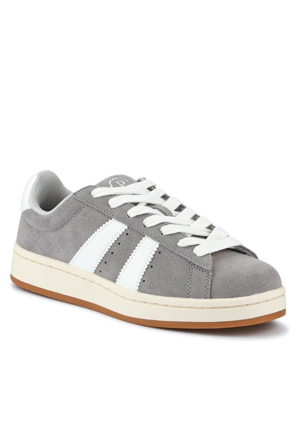Pavers Pavers Men's Suede Lace-Up Trainers in Grey