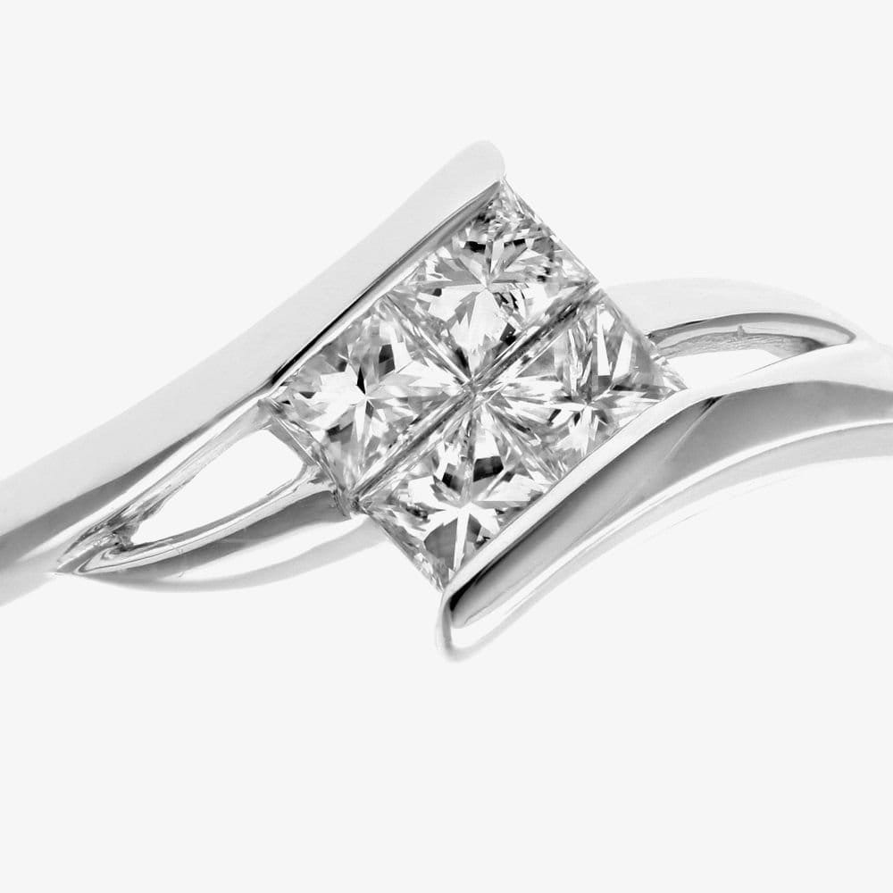 T.H.Baker T.H.Baker Women's 9ct White Gold 0.07ct Diamond Twist Eternity Ring in Silver - 4