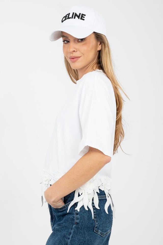 Love Lace Love Lace Women's Everyday Cotton Elastane Blouse With Embroidery in White - 3