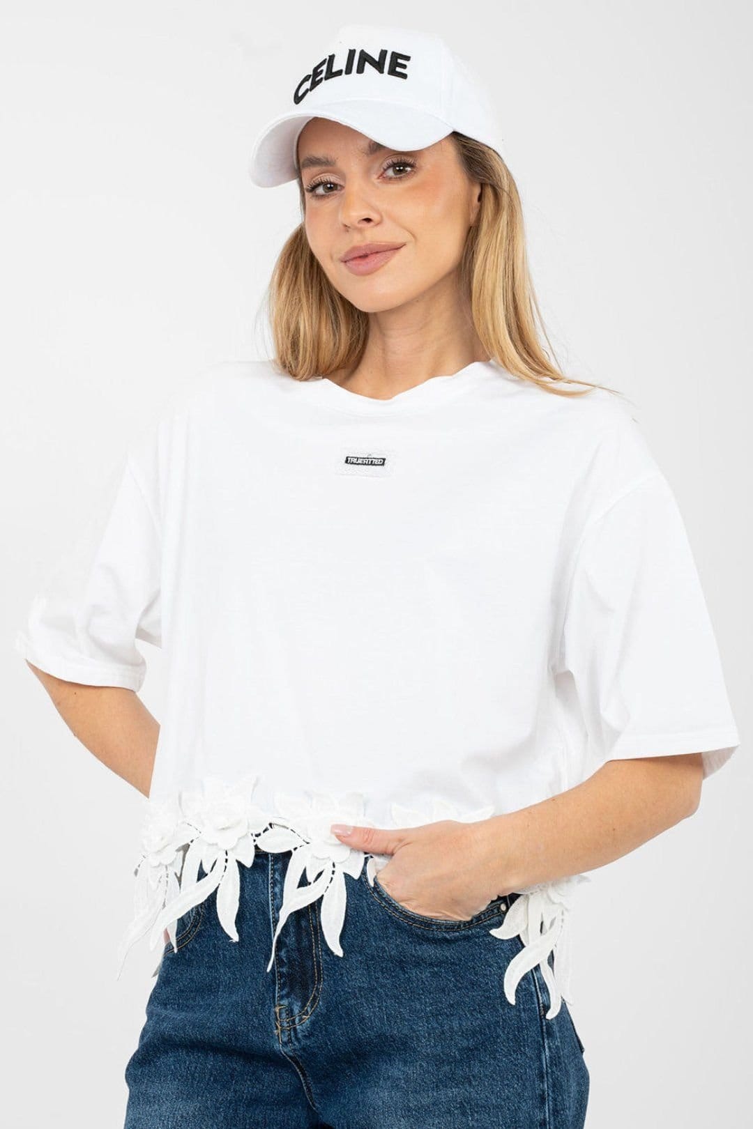 Love Lace Love Lace Women's Everyday Cotton Elastane Blouse With Embroidery in White - 4