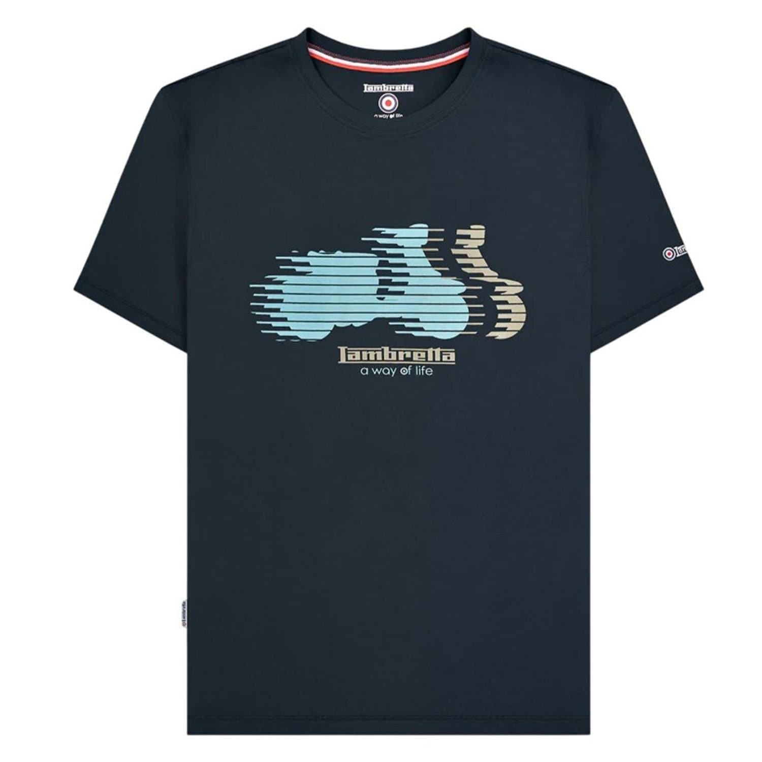 Lambretta Lambretta Men's Scooter Blur T-Shirt in Navy