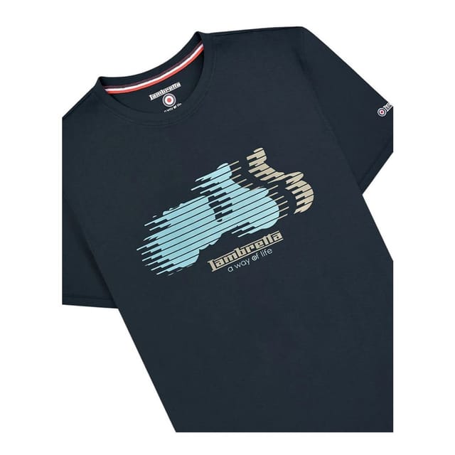 Lambretta Lambretta Men's Scooter Blur T-Shirt in Navy - 3