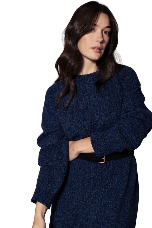 Celtic & Co Celtic & Co Women's Longline Slouch Jumper Dress in Mid Navy - 3