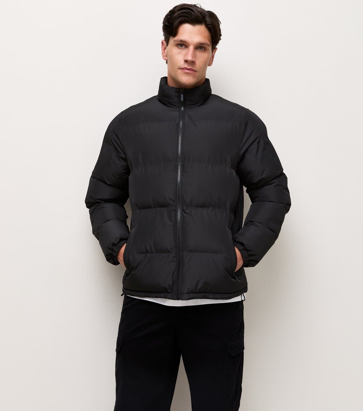 New Look Men's Black Heatseal Puffer Jacket New Look
