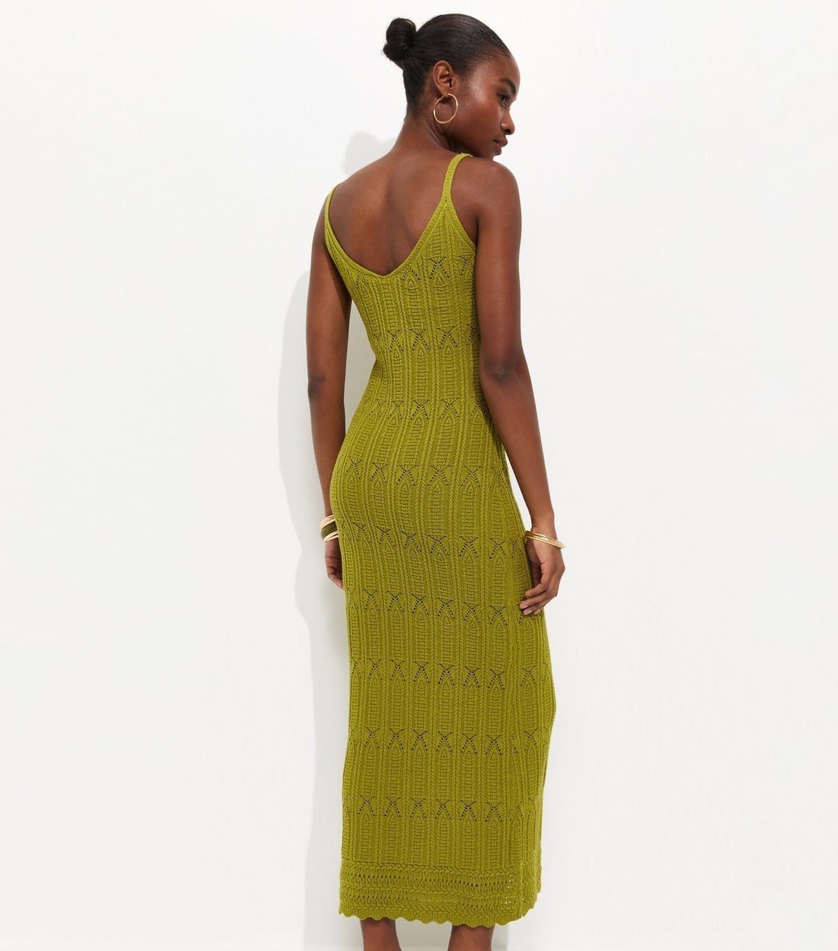 New Look Women's Green Cotton Rich Stitch Detail Maxi Dress New Look - 4