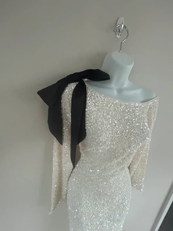 River Island * NEW * (shop floor) River Island Sequin Bow Party Midi Dress - UK 10-