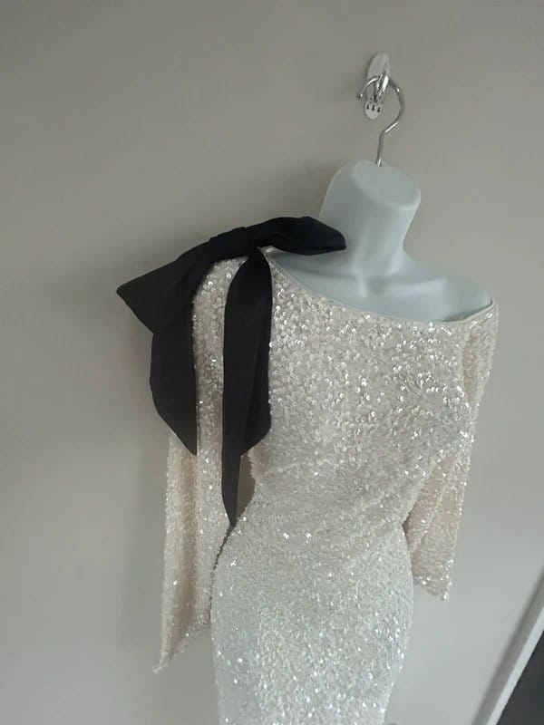 River Island * NEW * (shop floor) River Island Sequin Bow Party Midi Dress - UK 10- - 1
