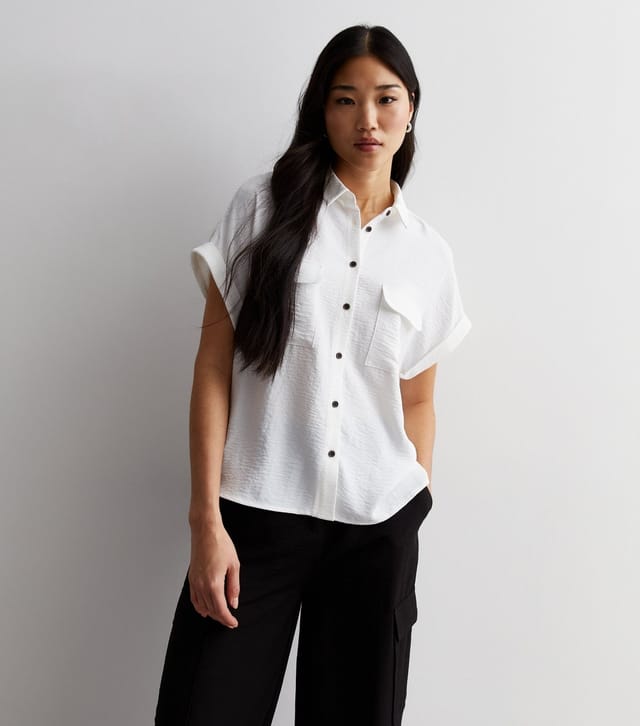 New Look Women's Off White Short Sleeve Shirt New Look - 2