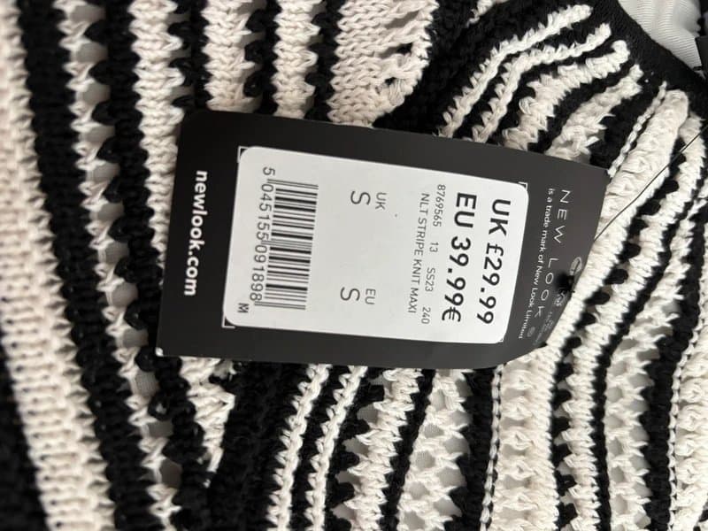 New Look New look black white crochet midi dress size S