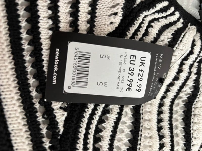 New Look New look black white crochet midi dress size S - 1