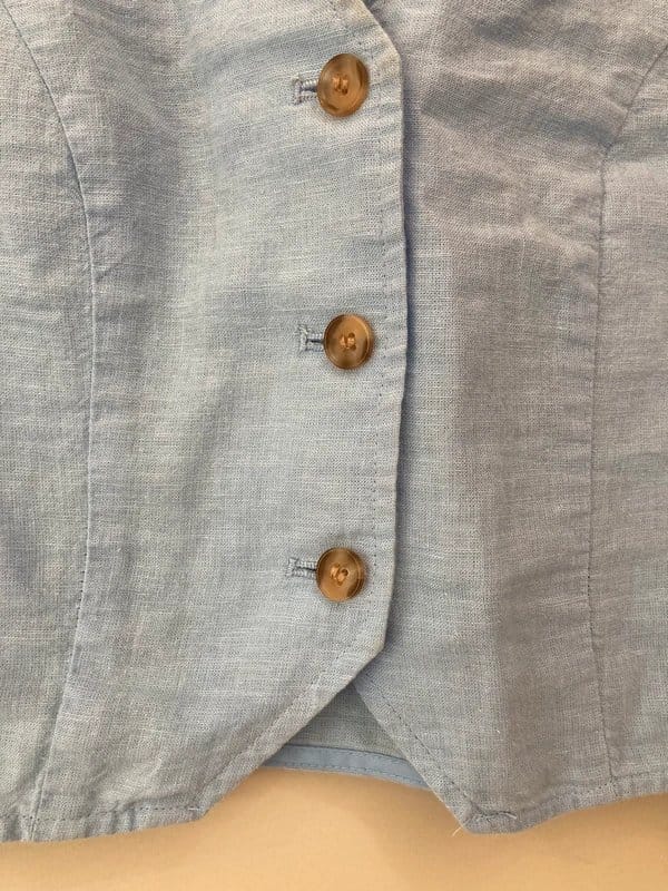 Monki baby blue waistcoat top, size 6