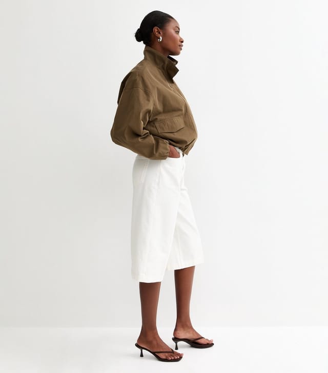 New Look Women's Khaki Brown High Neck Bubble Hem Jacket New Look - 2
