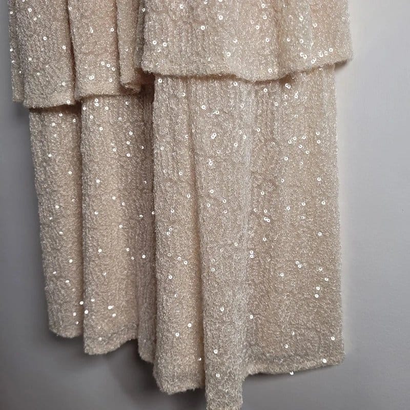 Never Fully Dressed Ivory Gold Sequin Lace Bridal Dress