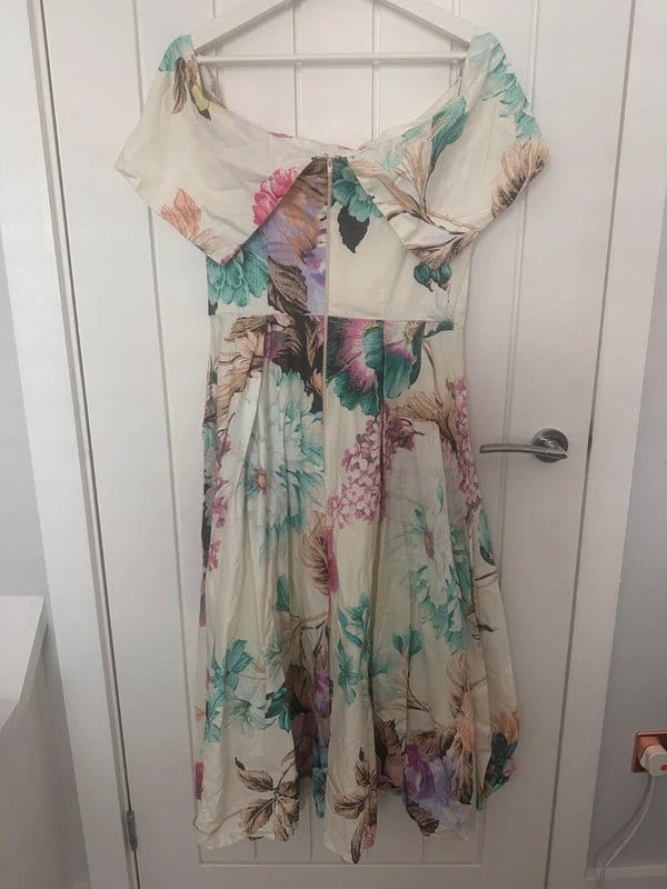 ASOS Floral Off Shoulder Midi Dress | Size 12