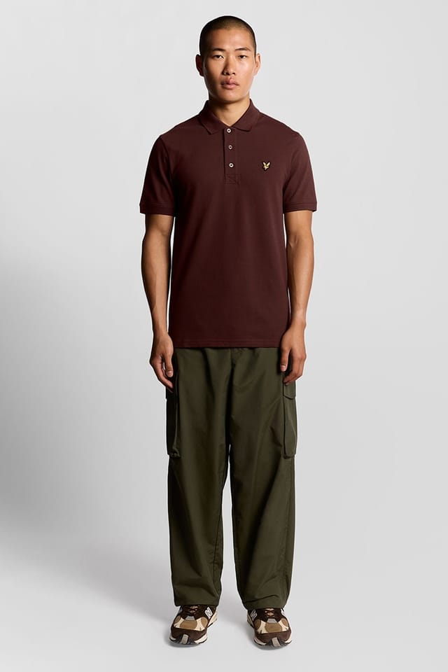 Lyle & Scott Lyle & Scott Men's Plain Polo Shirt Bottle Brown - 2