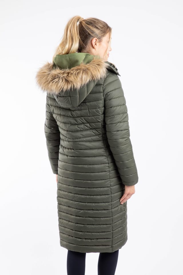 Weird Fish Weird Fish Women's Kempley Lightweight Padded Mid-Line Hooded Jacket in Dark Green - 3