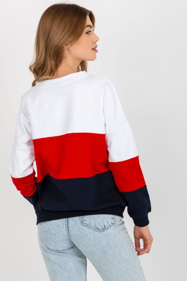 Love Lace Love Lace Women's Heart Neck Long Sleeve Sweatshirt in White - 3