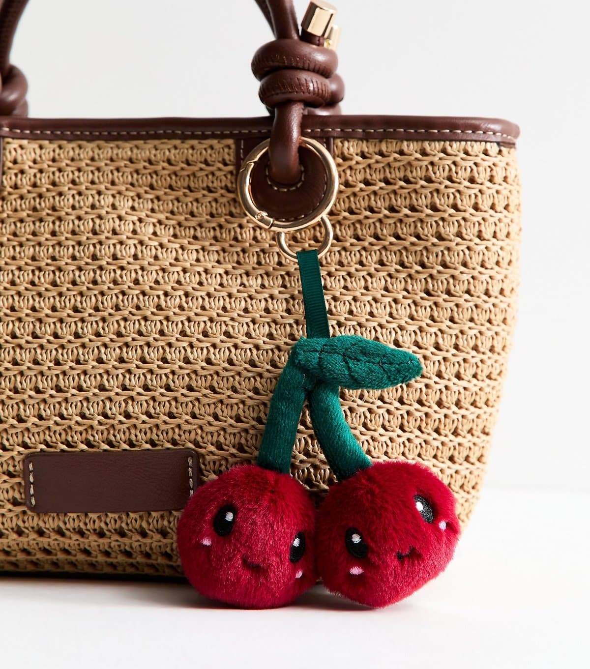 New Look Burgundy Cherry Plush Bag Charm New Look