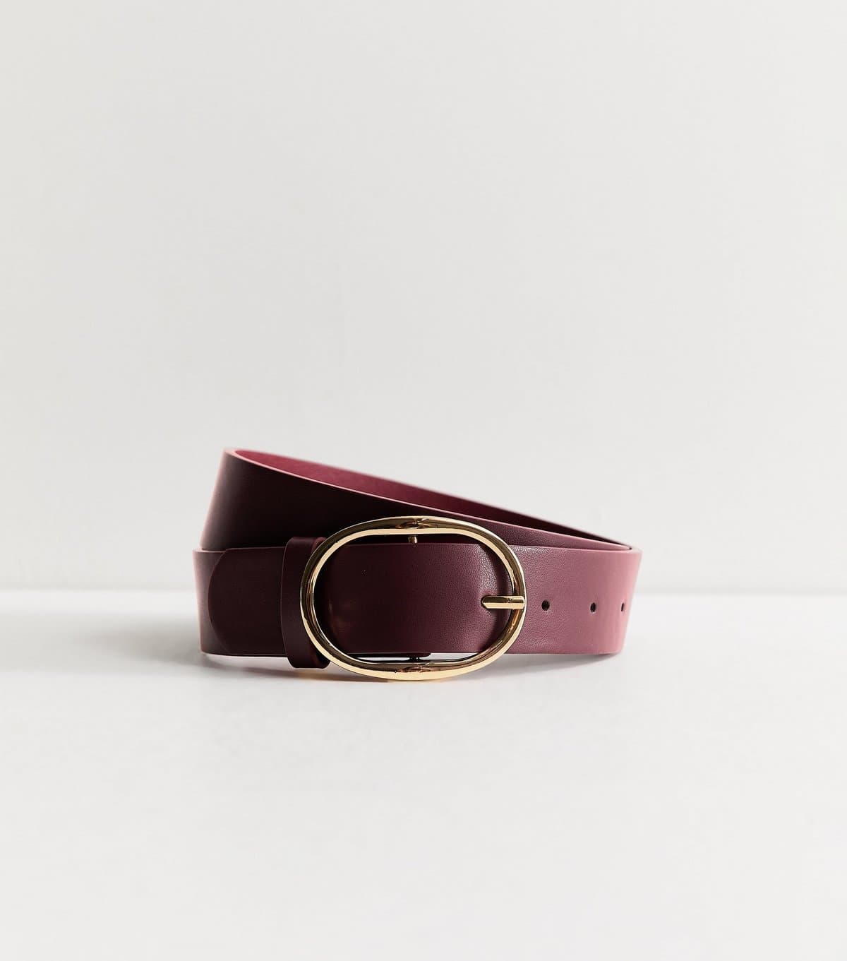 New Look Dark Burgundy Oval Buckle Belt New Look