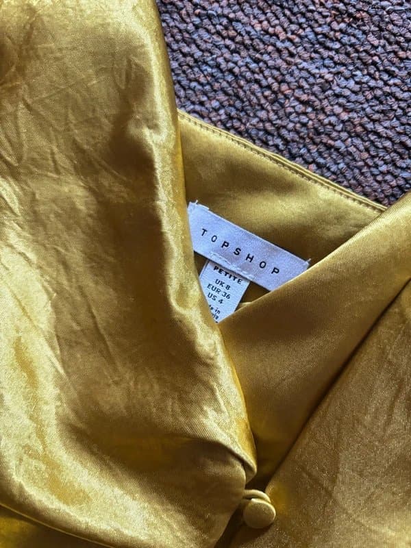 Topshop Topshop Satin Yellow dress