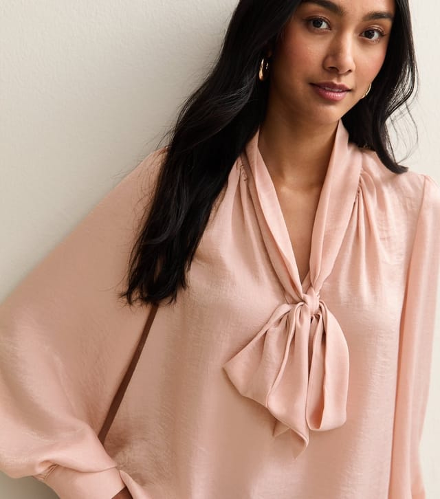 New Look Women's Mid Pink Long Sleeve Pussybow Blouse New Look - 2