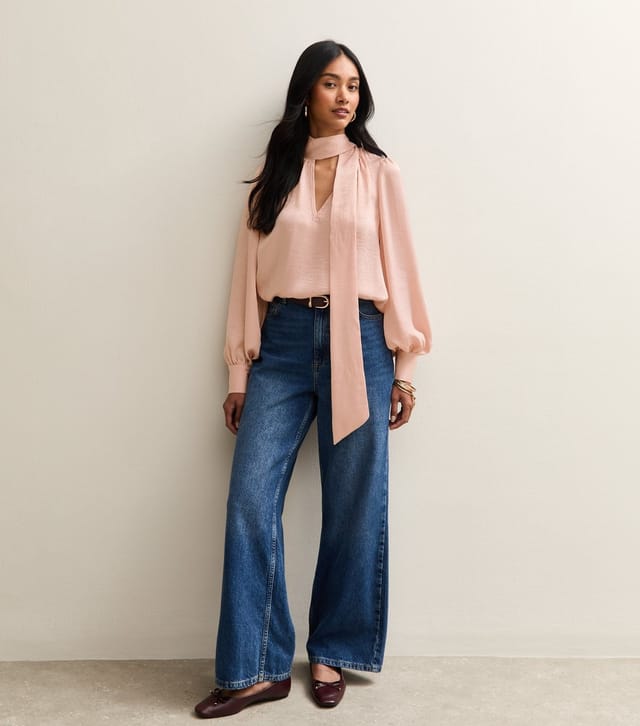 New Look Women's Mid Pink Long Sleeve Pussybow Blouse New Look - 3