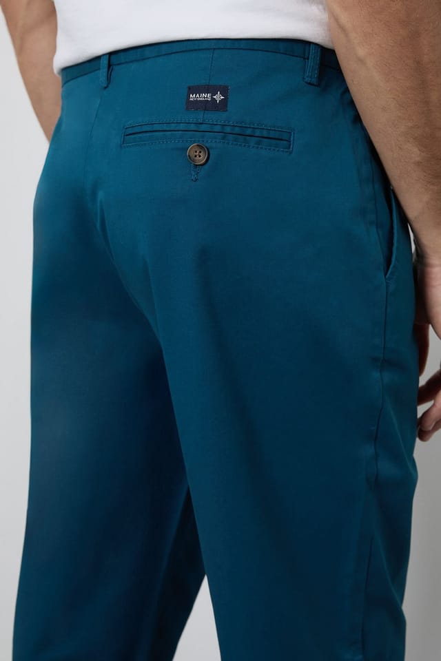 Maine Maine Men's Teal Premium Chino Trousers - 2