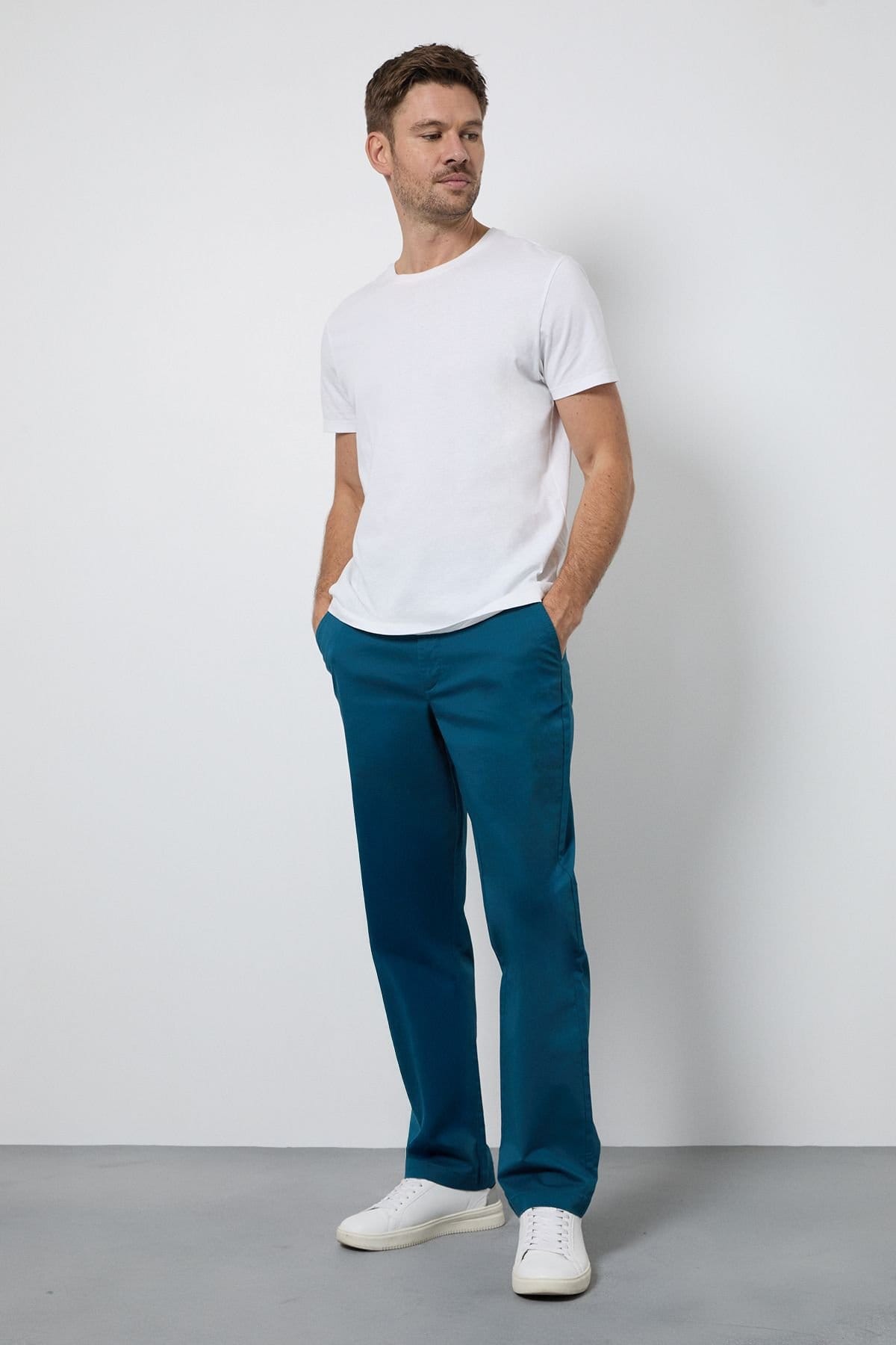 Maine Maine Men's Teal Premium Chino Trousers - 4