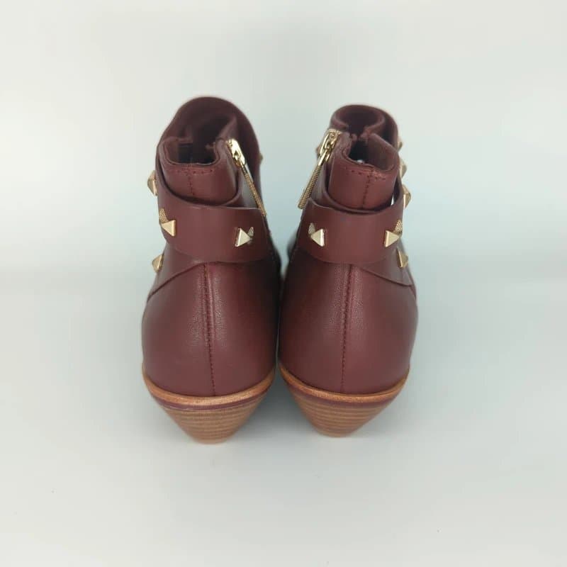 Ted Baker Ted Baker Homada Studded Leather Ankle Boots Burgundy Red Brown Size 4 Eu 37 New