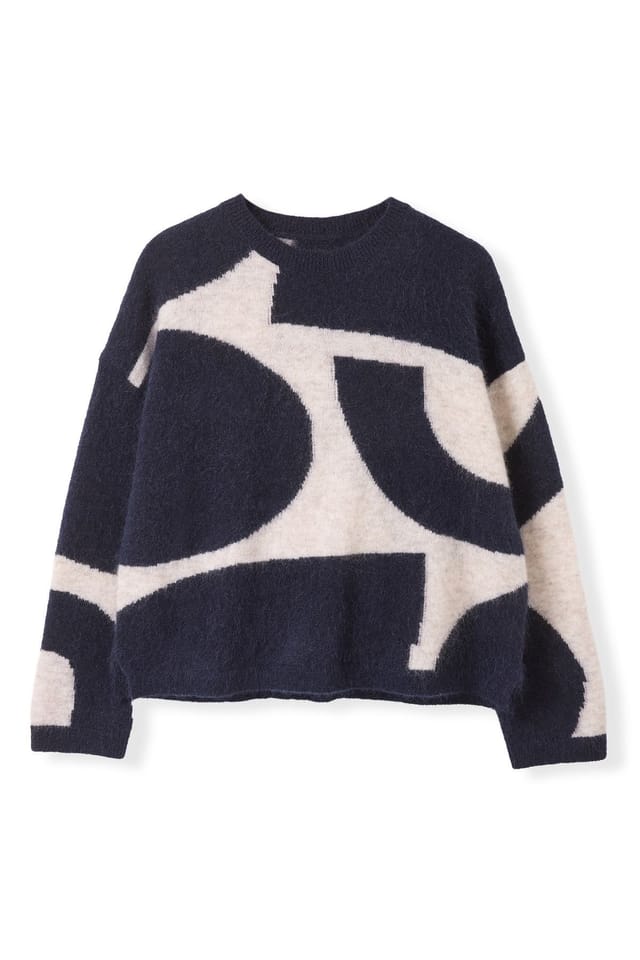 Celtic & Co Celtic & Co Women's Abstract Geo Sweater in Dark Navy - 2
