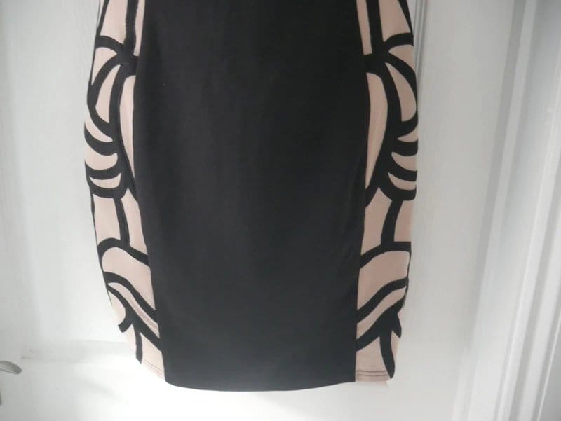 Lipsy Black Brown Panel Pencil Evening Dress