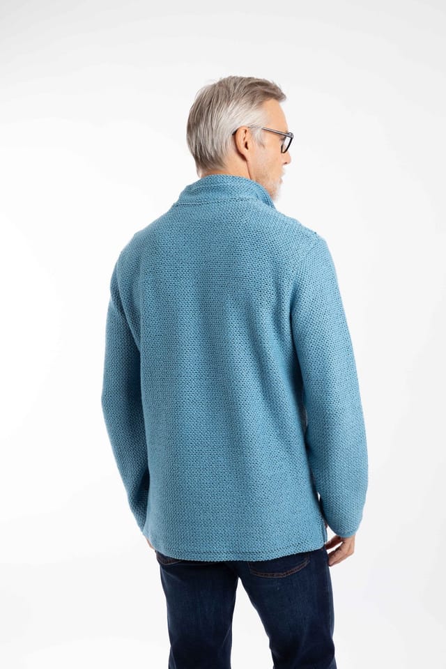 Weird Fish Weird Fish Men's Cruiser 1/4 Zip Macaroni Sweatshirt in Pale Blue - 3