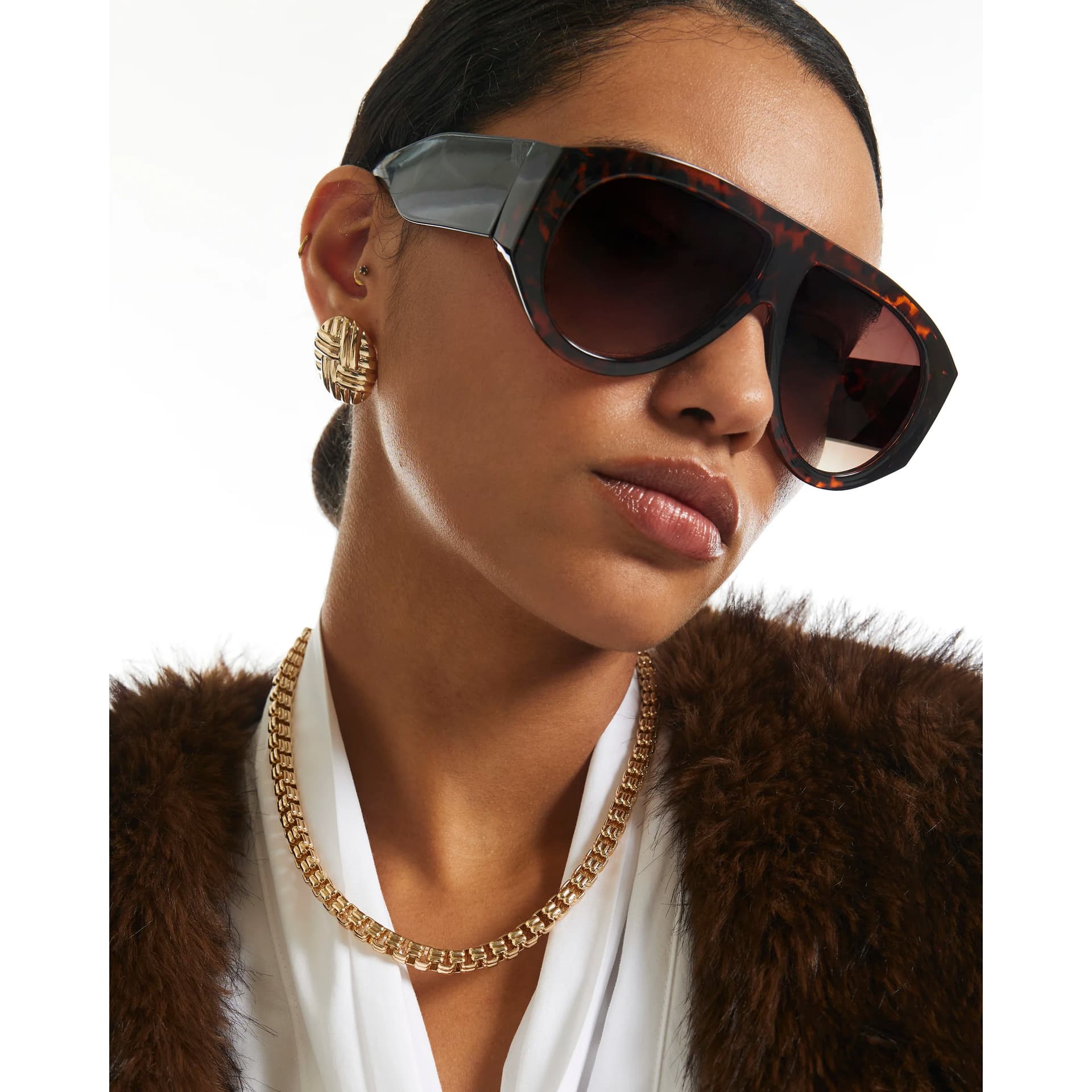 River Island River Island Womens Gold Chunky Box Chain Necklace