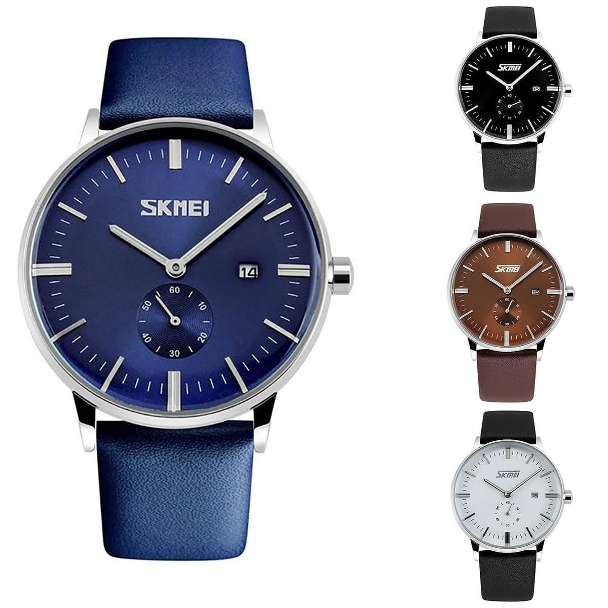Skmei Skmei Men's Mens Classic Watch with Genuine Leather Strap & Date Display in Black - 4