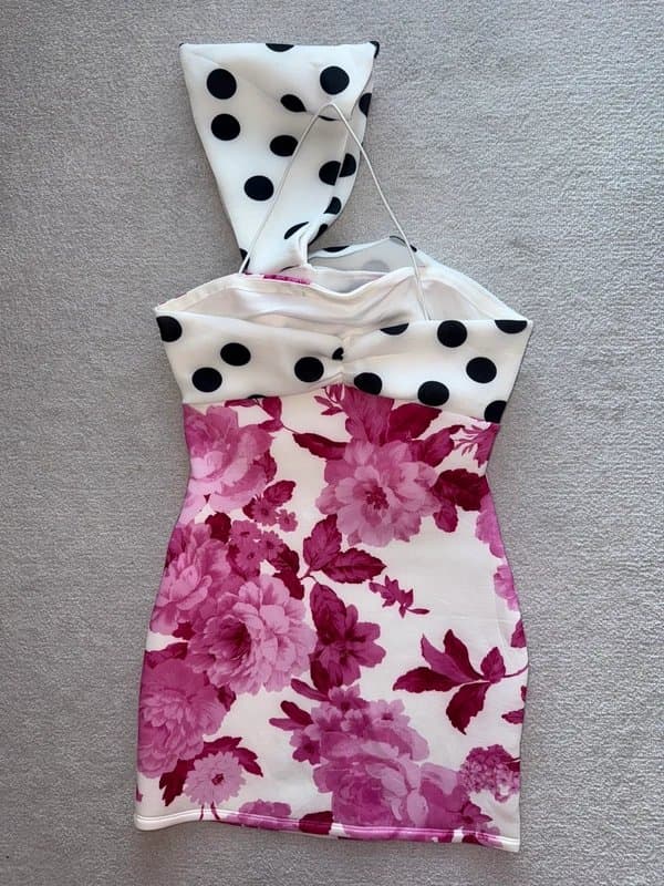 ASOS Asos Luxe Pink Floral Bow Detail Party Dress