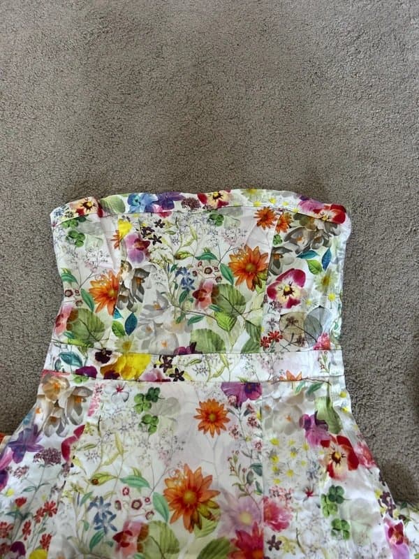 Bershka Vintage Bershka summer floral strapless dress size small